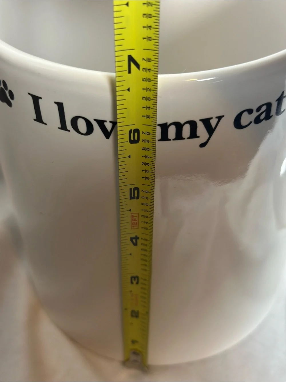 Ceramic 'I Love My Cat' White Treat Canister with Fish Lid- Cat Food Container